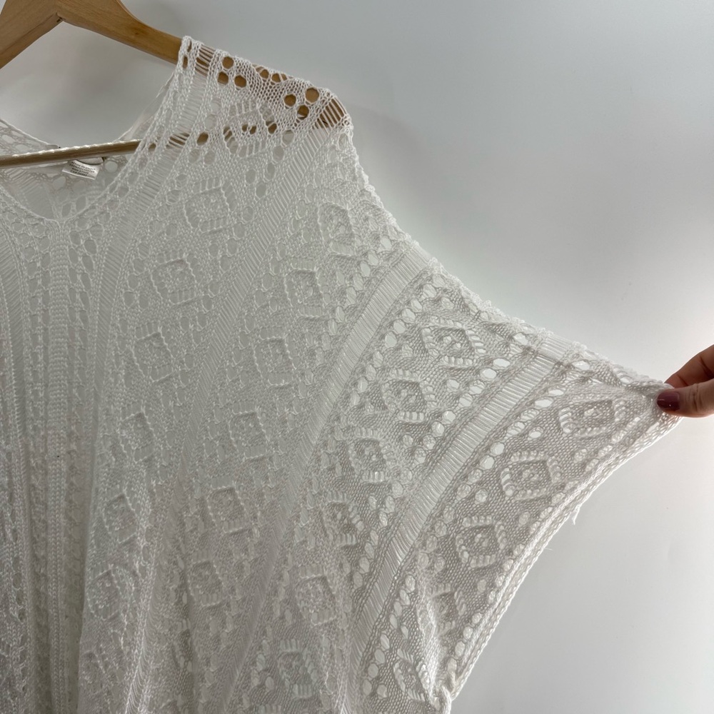 NWT House Of Harlow 1960 Loose Knit White Crochet Festival Beach Swim Cover Up - Picture 4 of 11